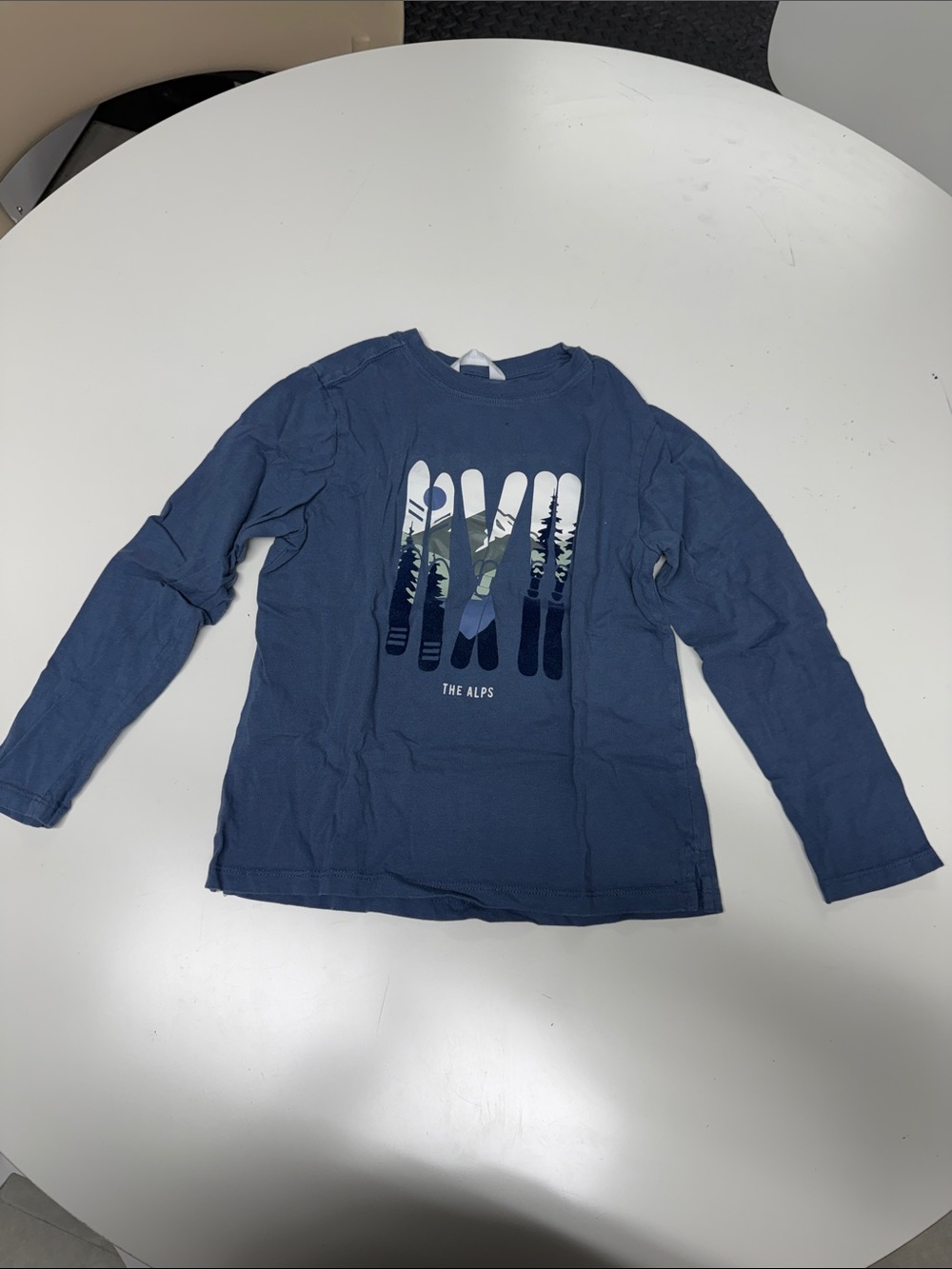 Mango Boys' Blue Long-Sleeve Alps Ski Graphic Tee